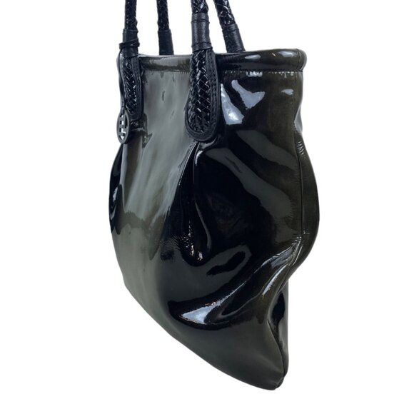 Elliot Lucca Women’s Black Shoulder Bag Braided Handles Magnetic Closure Sz M - Picture 4 of 14